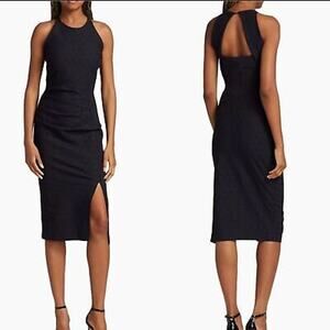 Chiara Boni La Petite Rocca Lace Midi Dress in Blue Black Size US 10